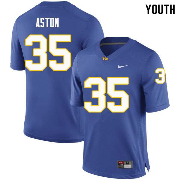 Youth #35 George Aston Pittsburgh Panthers College Football Jerseys Sale-Royal